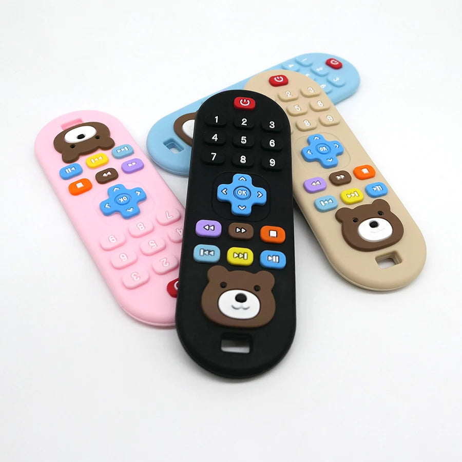 Children's teething remote control silicone material baby teething toys simulation remote control toys teething teether