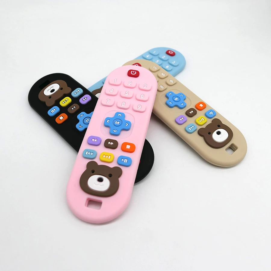 Children's teething remote control silicone material baby teething toys simulation remote control toys teething teether